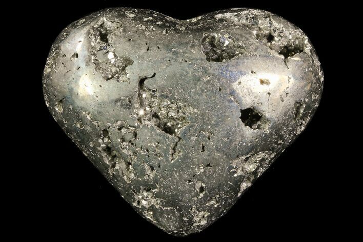 Polished Pyrite Heart - Peru #66481